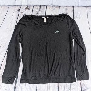 Victoria Secret Burnout Black T-Shirt Sweatshirt L